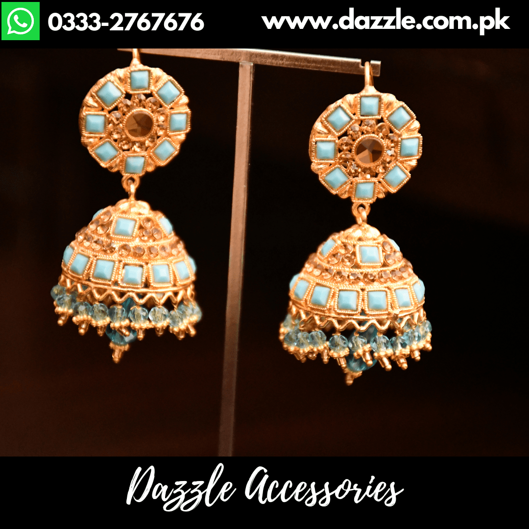 Feroza Polki Jhumka Earrings Dazzle Accessories