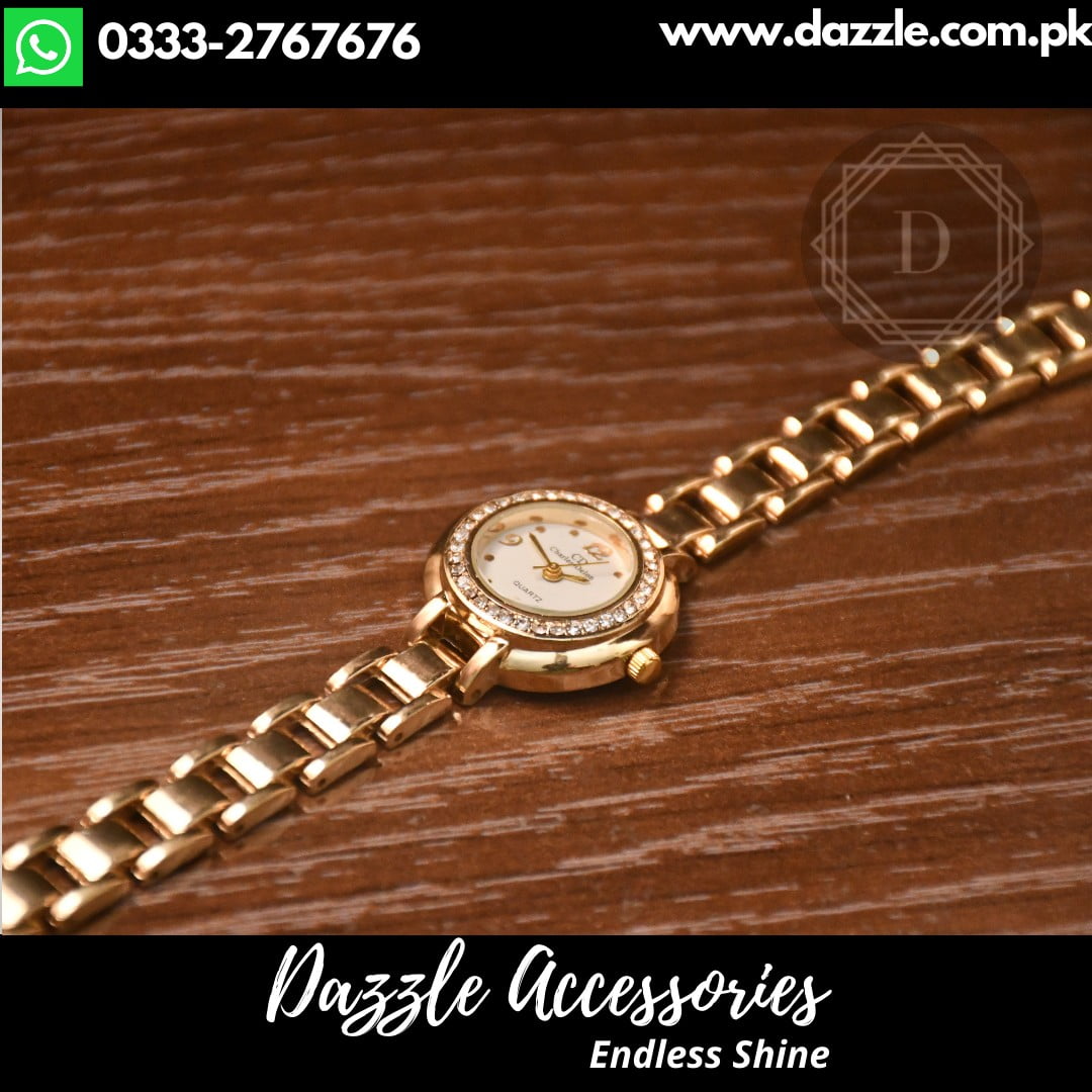 Charles Delon Golden Watch Dazzle Accessories