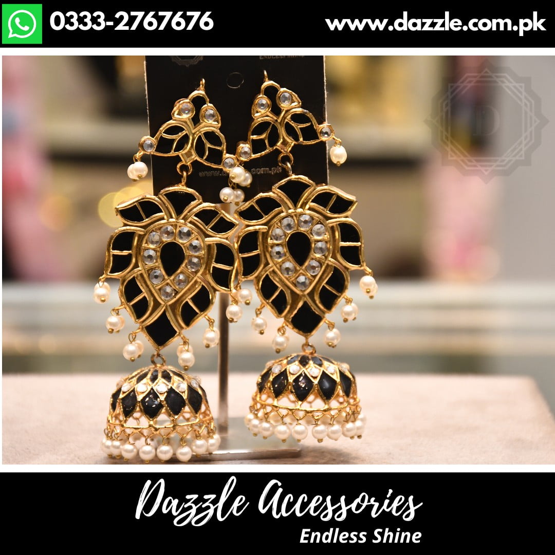 Buy Bahubali Earring with Chains with gold plating 16837 | Kanhai Jewels