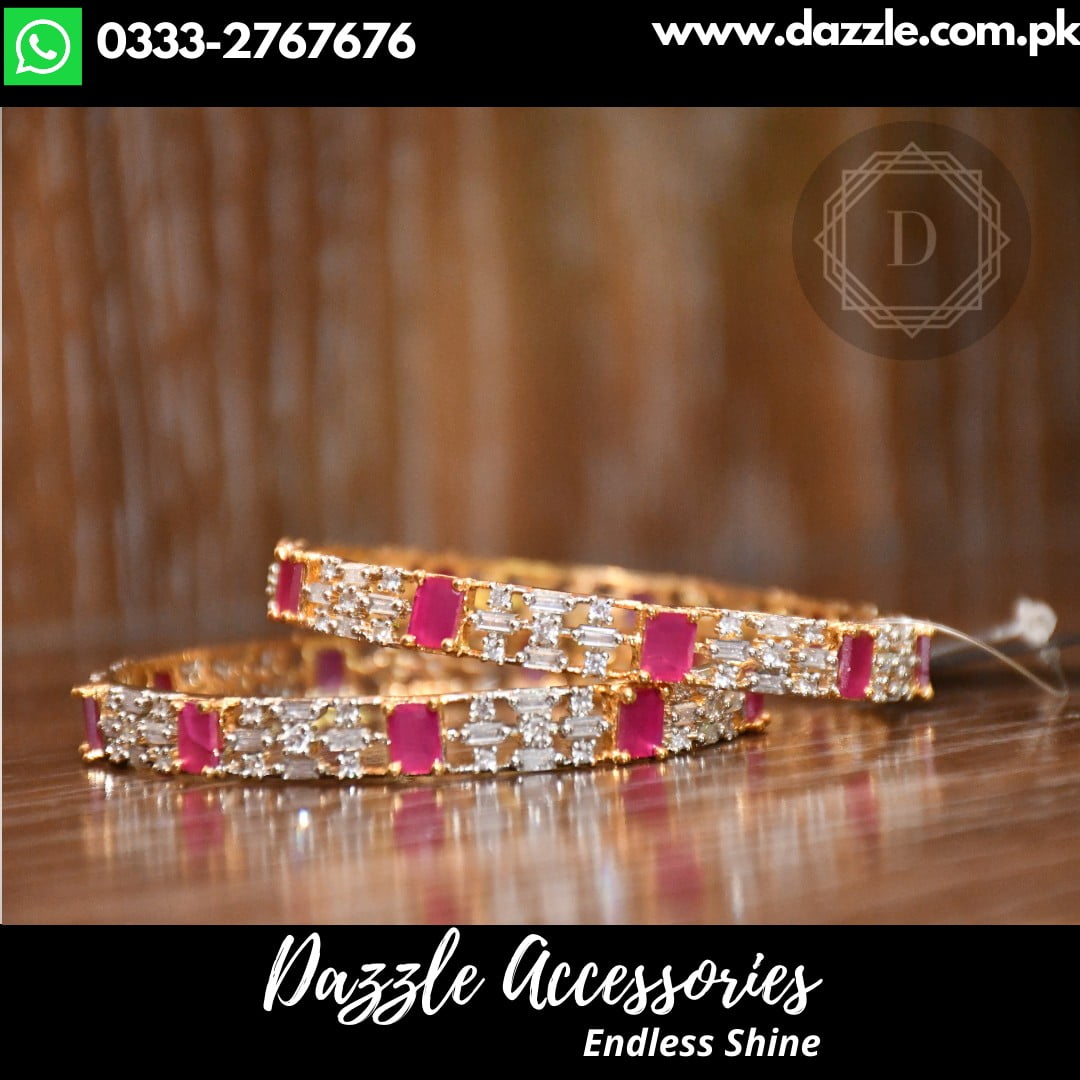 Ruby deals diamond bangles