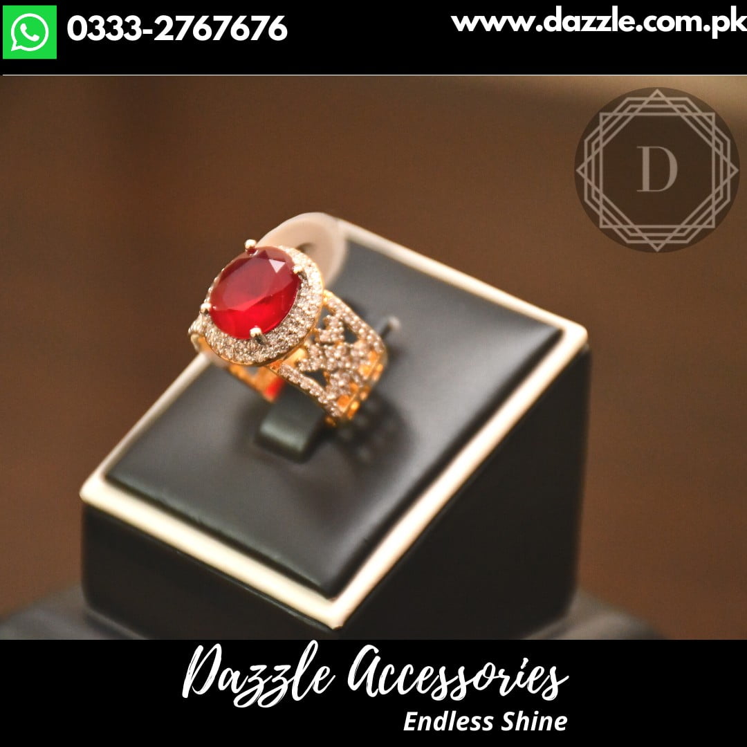 Crystal Red zircon Ring - Dazzle Accessories