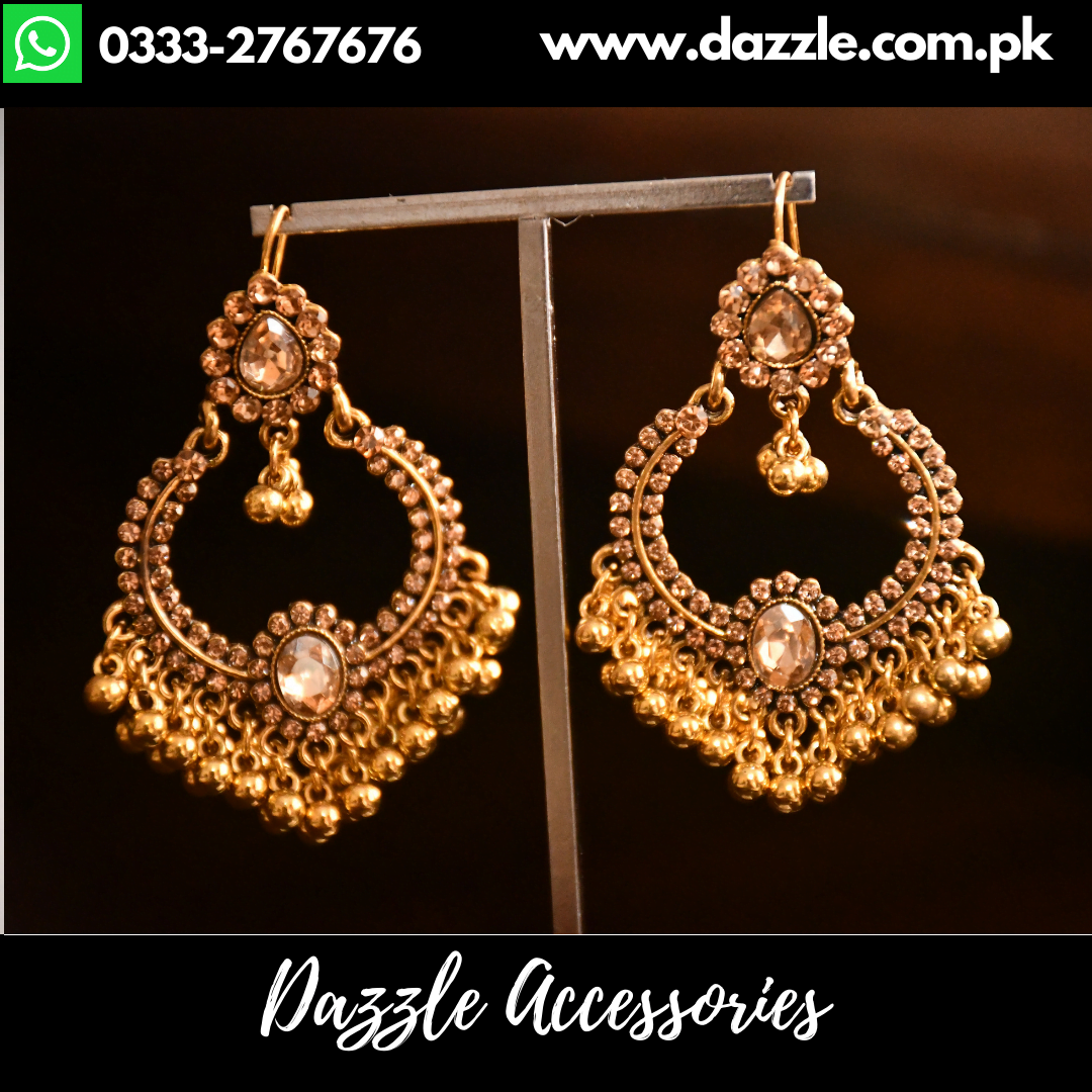 Antique Golden Afghani Baali Earrings - Dazzle Accessories
