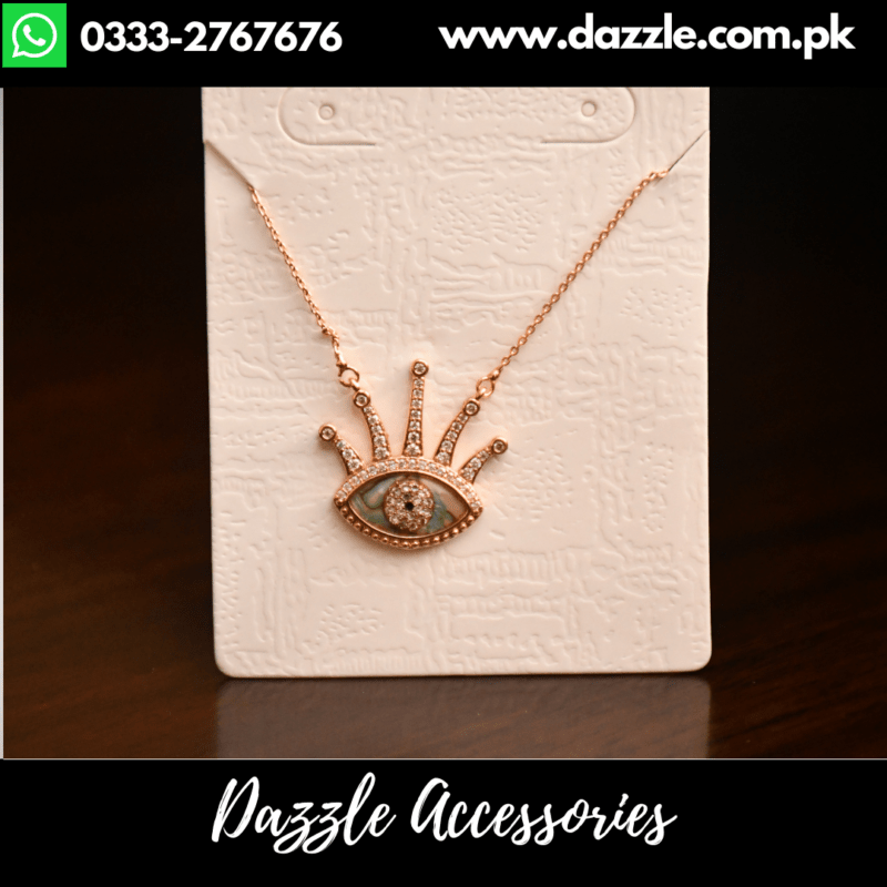 Golden Evil Eye Pendant Dazzle Accessories