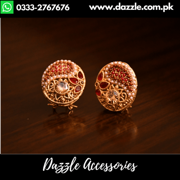 Ruby Maroon Color Stud Earrings - Dazzle Accessories