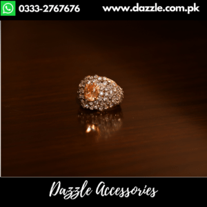 Golden Zirconia Gold Style Ladies Ring