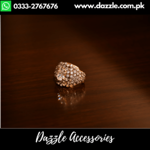 White Zirconia Gold Style Ring