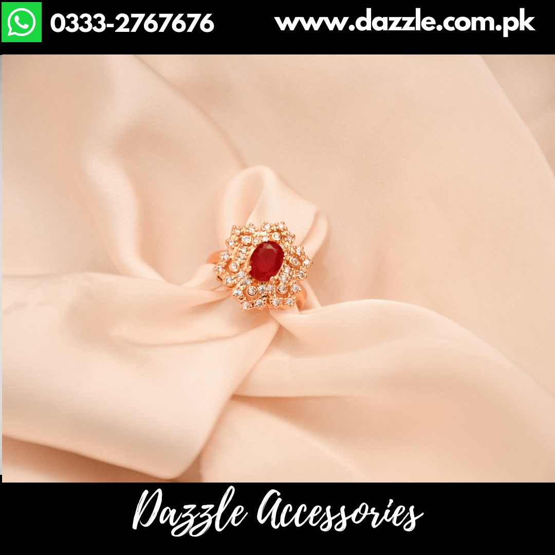 Red Golden Gold Style Ring - Dazzle Accessories