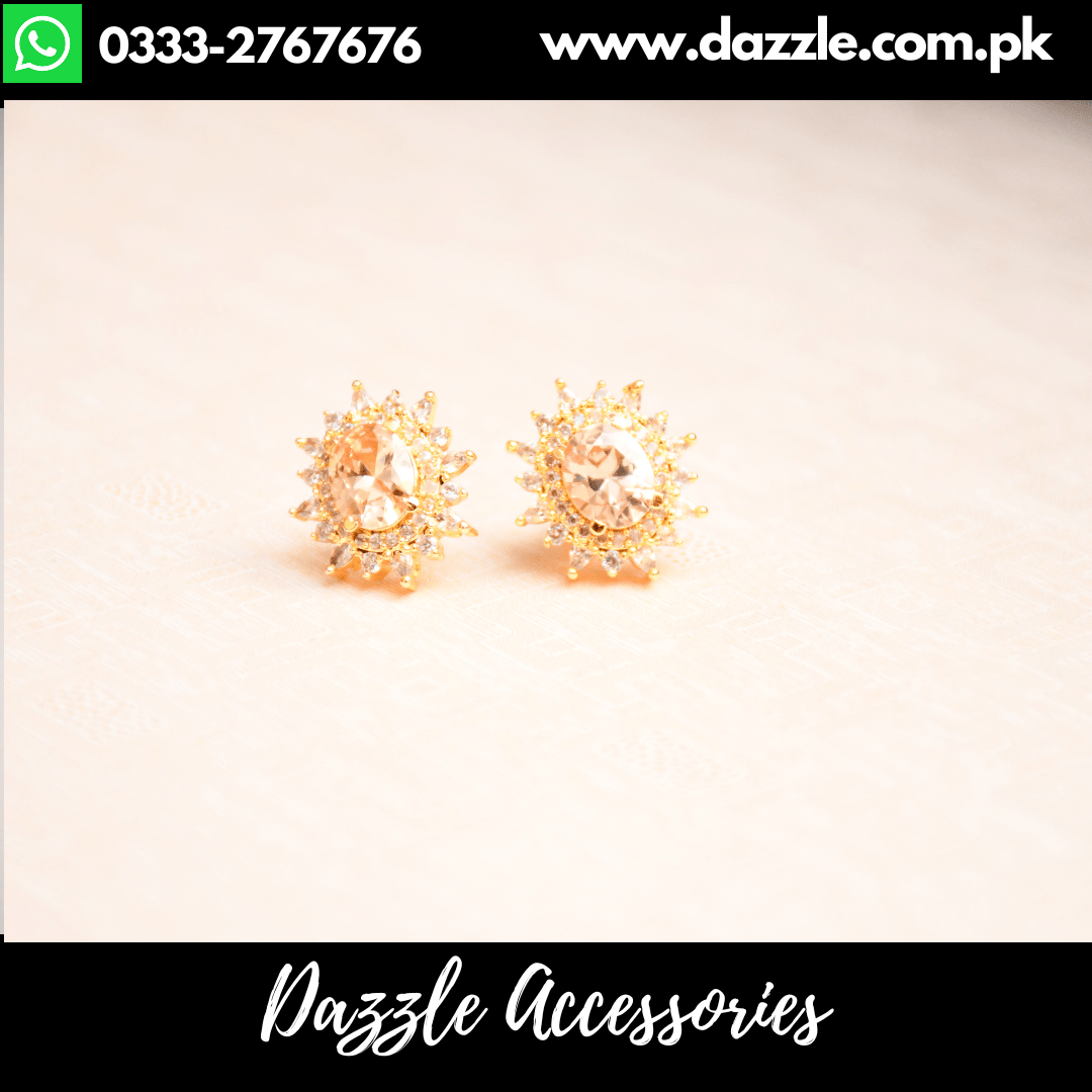 Buy Attractive Ruby Single Stone Flower Design Earrings Covering Kal Thodu