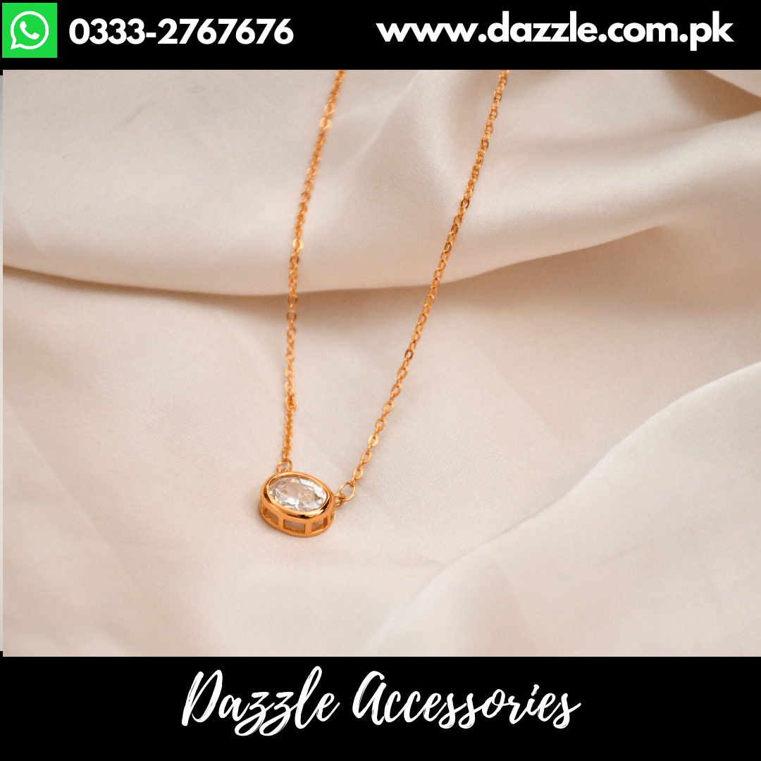 Gold chain with hot sale stone locket