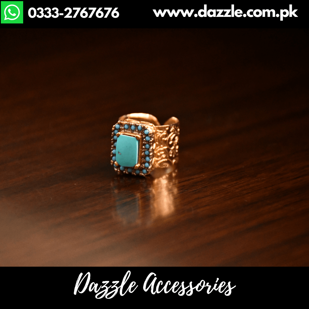 Snake Design Silver 925 Ring Turquoise Nishapuri Feroza