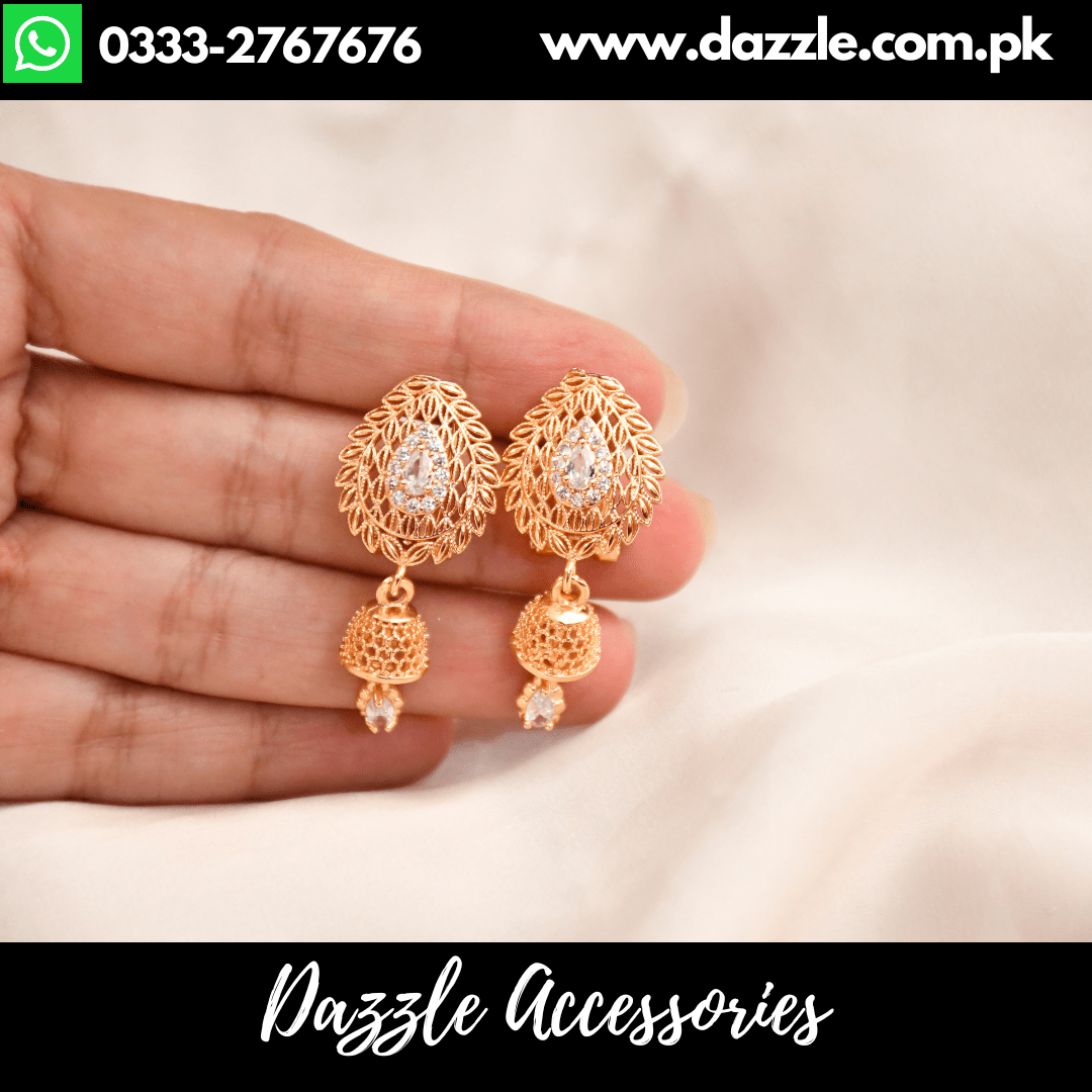 Pakistani gold earrings designs outlet for daily use