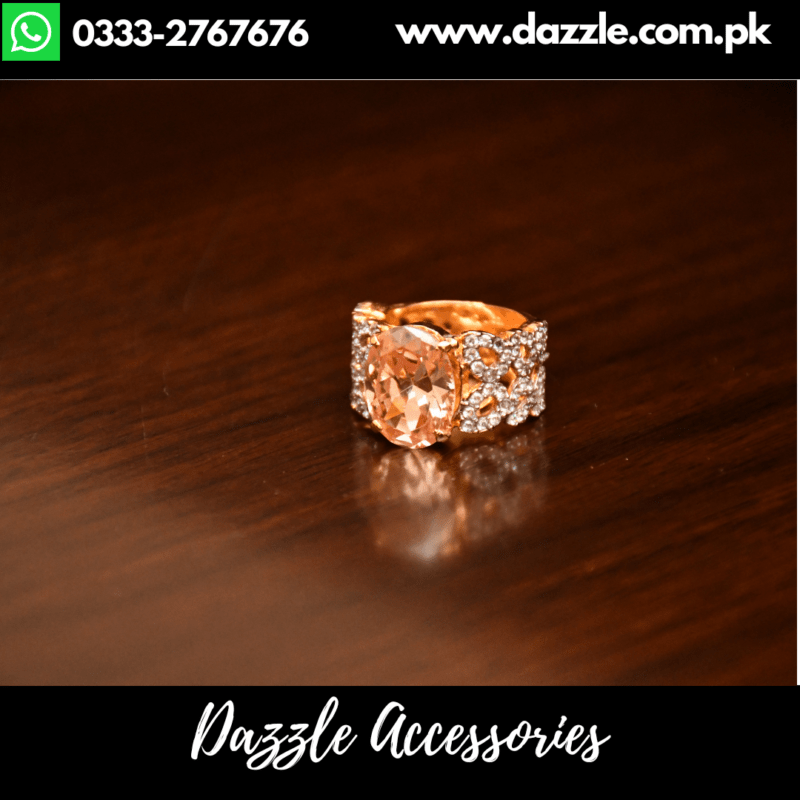 Champagne Golden Beautiful Statement Ring Dazzle Accessories