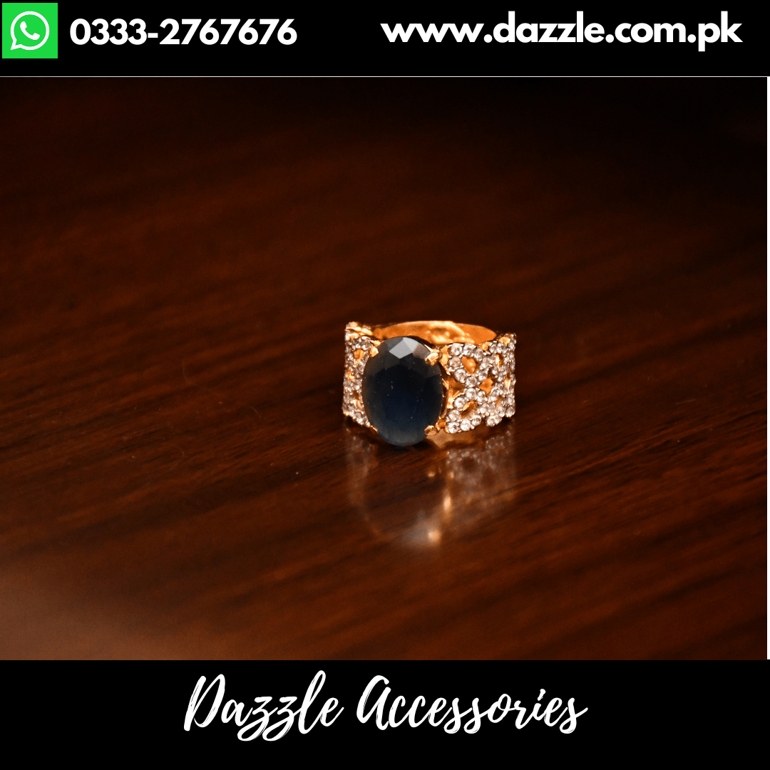 Sapphire Blue Statement Ring for her - Dazzle Accessories