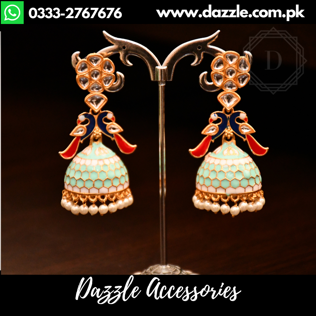 Beautiful Kundan Inspired Jhumki Earrings Dazzle Accessories