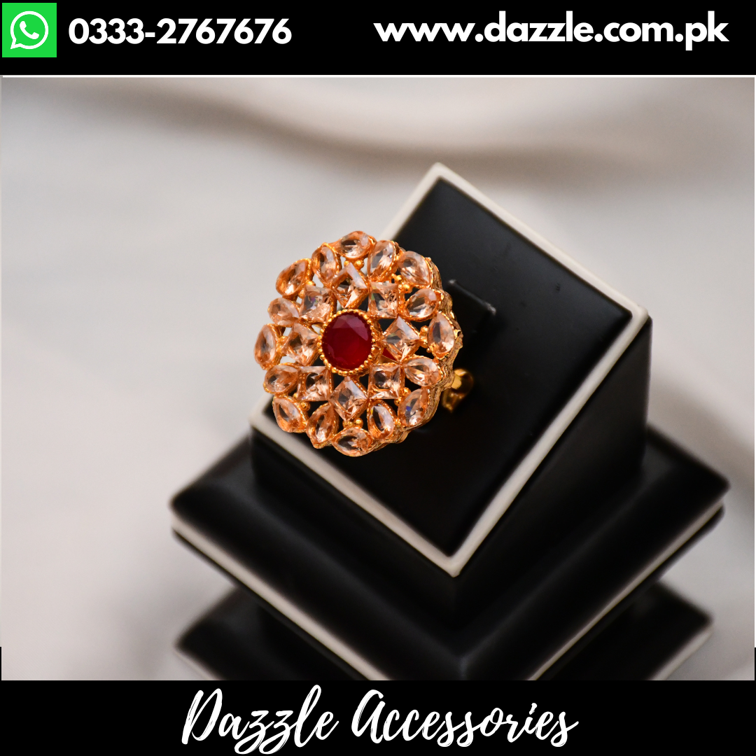 Champagne Maroon Ring - Dazzle Accessories