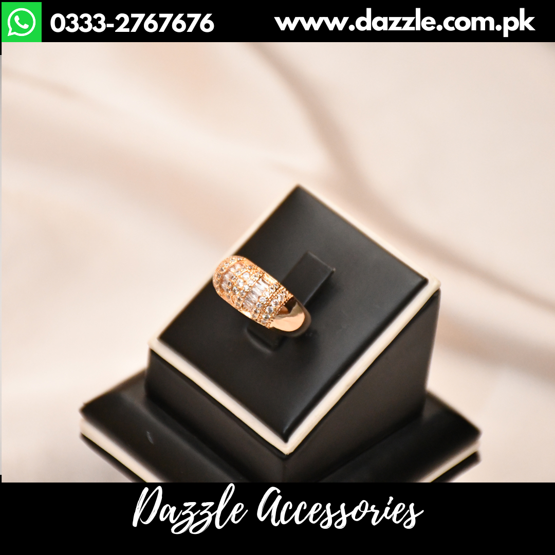 Gold Plated Band Ring for Girls - Dazzle Accessories