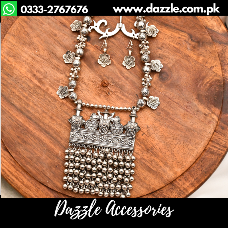 Vintage Long Afghan Maala with Earrings Dazzle Accessories