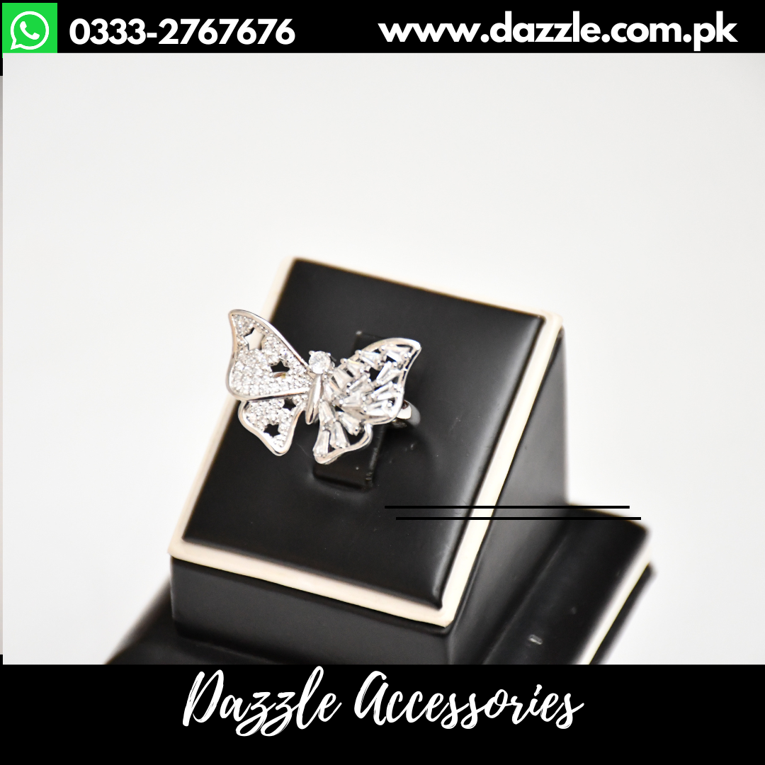 Silver Butterflies Adjustable Ring