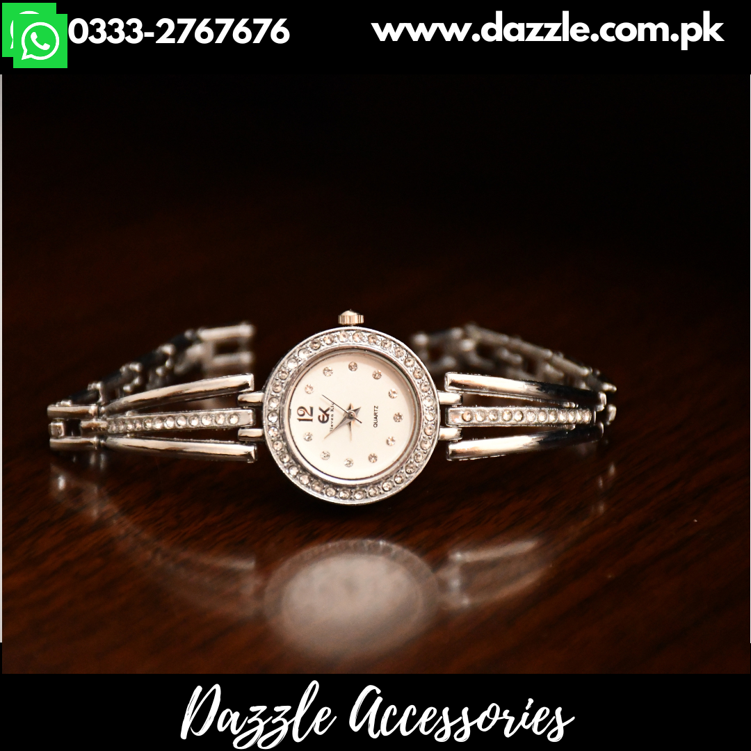 Silver Plated Decent Girls Watch Dazzle Accessories