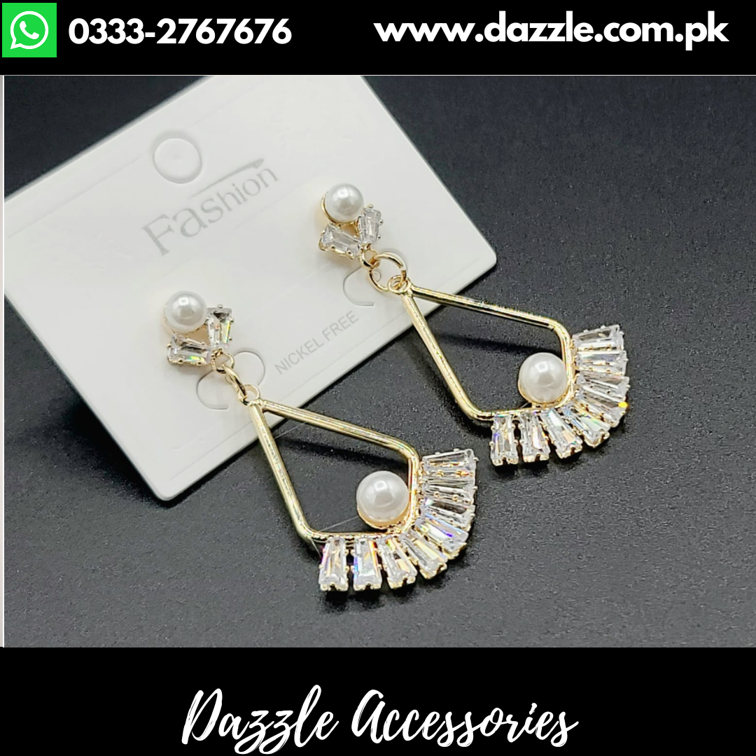 Modern golden black earrings - Dazzle Accessories