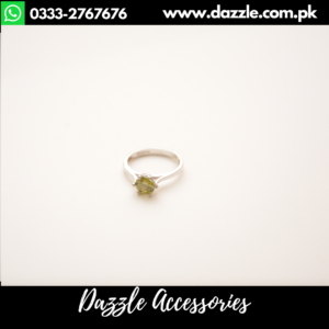 Silver smoke green Ring