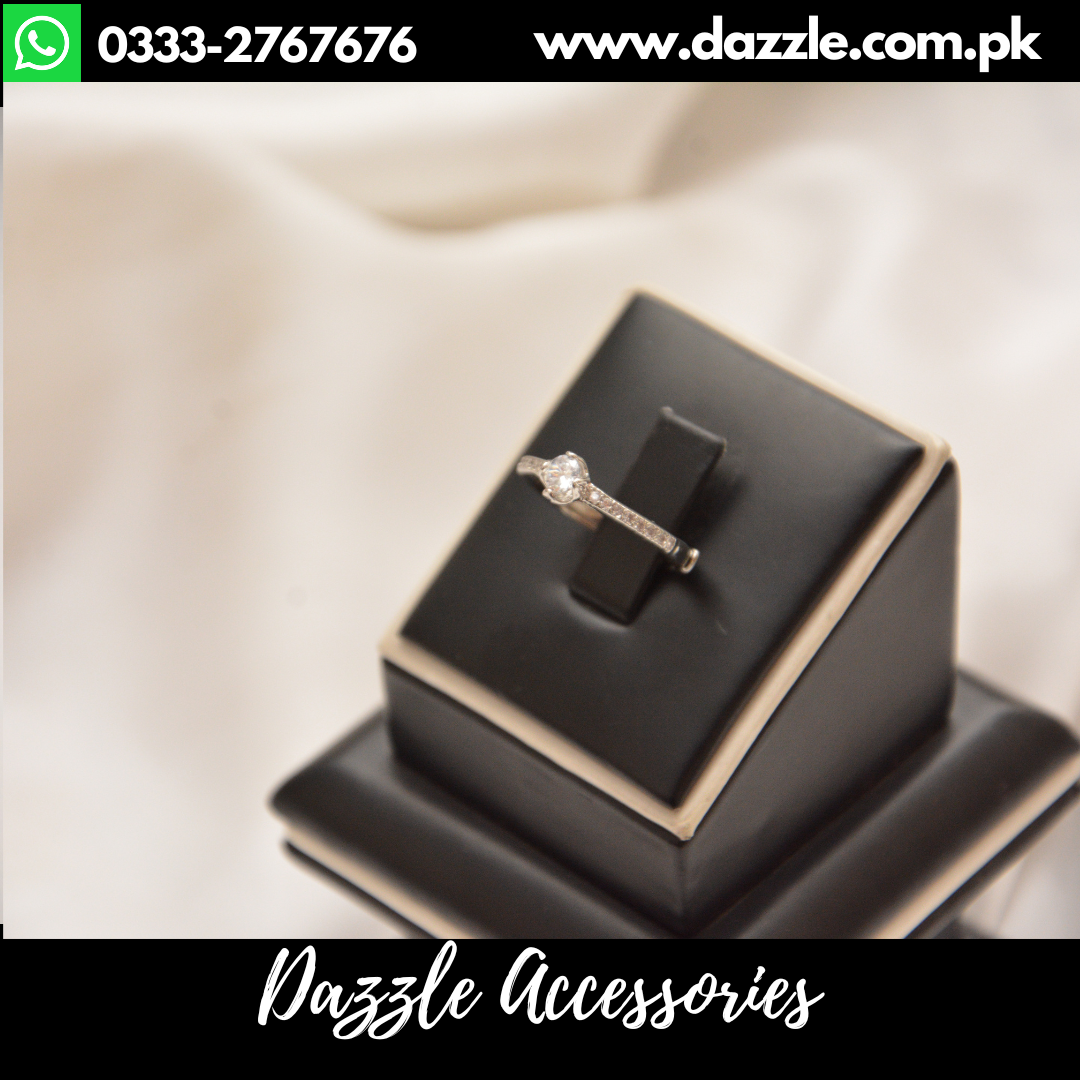 Black Stones Ladies Ring Adjustable Size - Dazzle Accessories