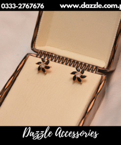 Black Small Floral Stud Earrings