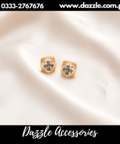 Blue Golden Modern Stud Earrings