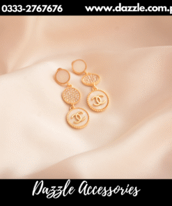 Branded White Drop Earrings