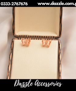 Butterfly crystal golden studs