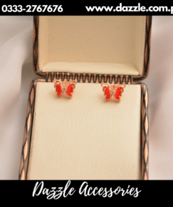 Butterfly crystal red studs