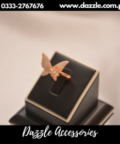 Butterfly golden zircon ring