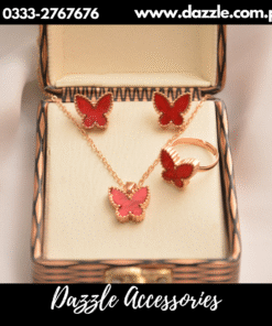 Butterfly red necklace set