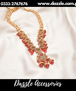 Champagne Zirconia red pearl maala