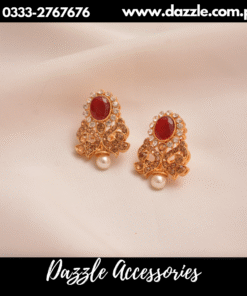 Champagne red pearl studs
