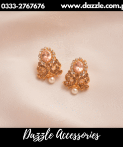 Champagne zirconia studs