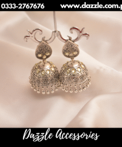 Classic dull Silver jhumkas