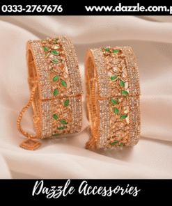 Dazzling golden green karra pair