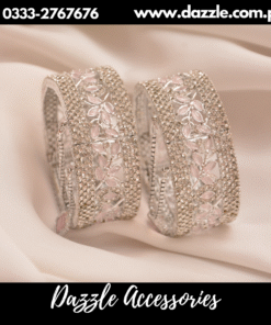 Dazzling silver zircon karra pair