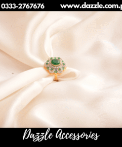 Emerald Green Girls Ring Adjustable Size