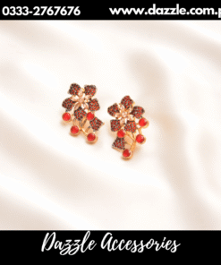 Floral deep Red Earrings