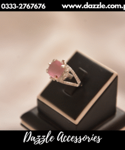 Goegeous 21 carat silver pink  ring