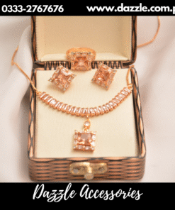 Gold plated champagne necklace set