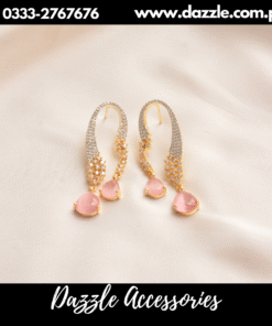 Golden Pink Unique Earrings
