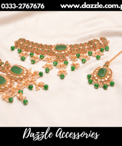 Green Kashi Style Choker with earrings bindiya
