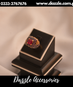 Majestic gold plated ruby zircon ring