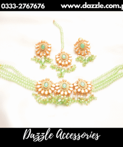 Mint Green Choker with earrings bindiya
