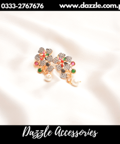 Multi floral pearl earrings