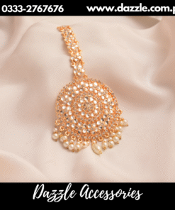 Pearl Drop Golden Maang Tikka