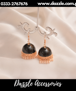 Pearl drops  black meenakri  jhumka